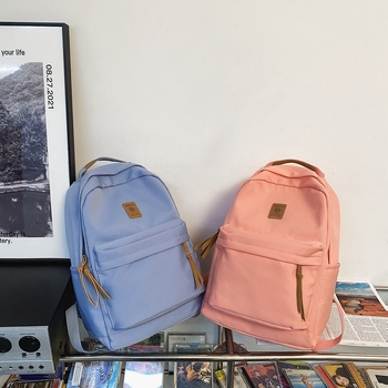 Ruksak u japanskom stilu, jednobojna boja, najlon, unisex, 20-35 L, za 14-inčni laptop, svakodnevna uporaba
