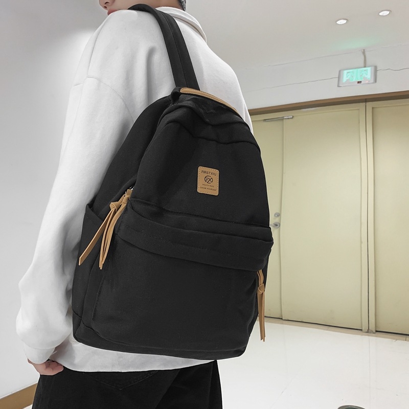 Ruksak u japanskom stilu, jednobojna boja, najlon, unisex, 20-35 L, za 14-inčni laptop, svakodnevna uporaba