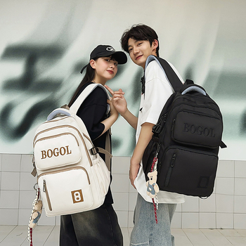 Harajuku retro nylon ruksak za učenike, velika zapremina 20-35 L, pogodan za 14-inčni prijenosnik, unisex studentski ruksak