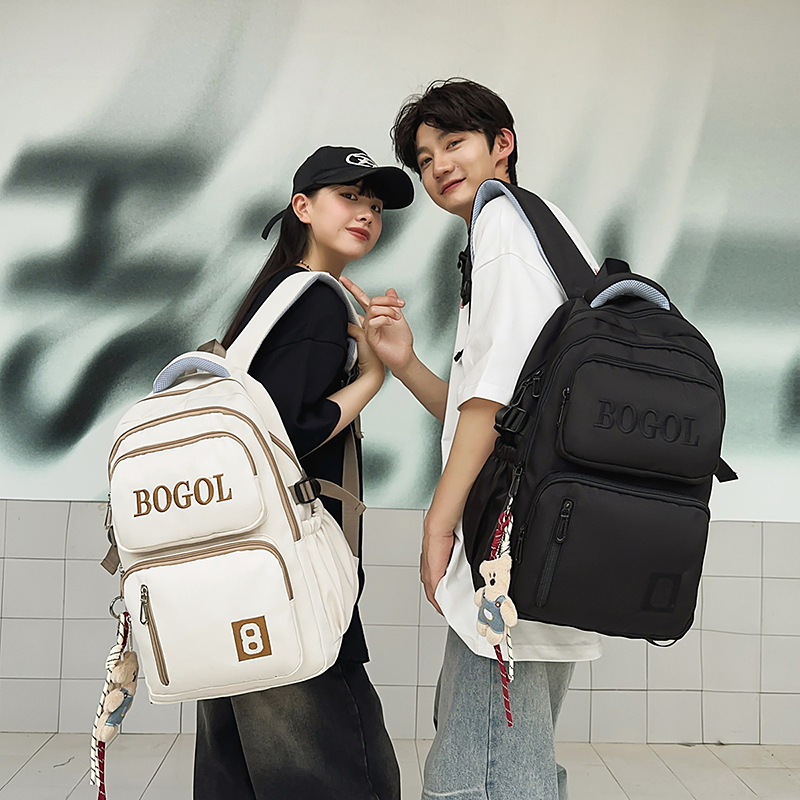 Harajuku retro nylon ruksak za učenike, velika zapremina 20-35 L, pogodan za 14-inčni prijenosnik, unisex studentski ruksak