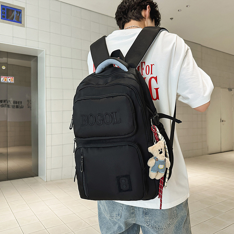 Harajuku retro nylon ruksak za učenike, velika zapremina 20-35 L, pogodan za 14-inčni prijenosnik, unisex studentski ruksak