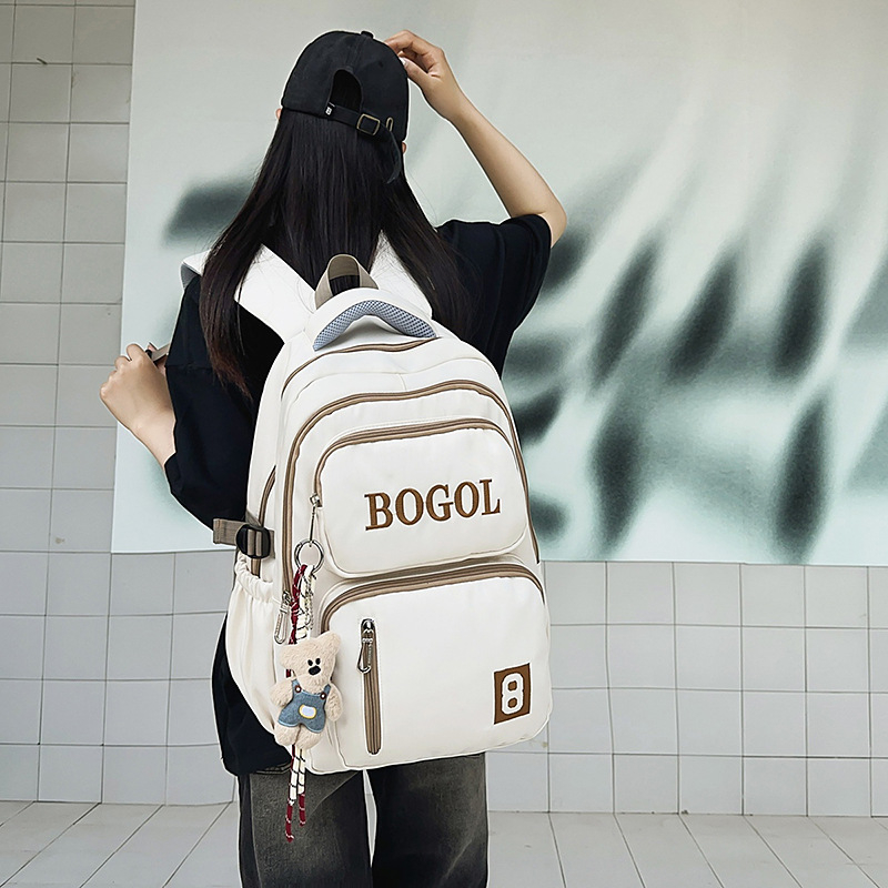Harajuku retro nylon ruksak za učenike, velika zapremina 20-35 L, pogodan za 14-inčni prijenosnik, unisex studentski ruksak