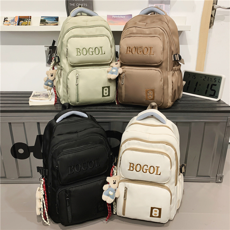 Harajuku retro nylon ruksak za učenike, velika zapremina 20-35 L, pogodan za 14-inčni prijenosnik, unisex studentski ruksak