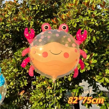 Balon în formă de crab – drăguț design desen animat, dublu strat, 22 inch, decor pentru ziua de naștere a copiilor