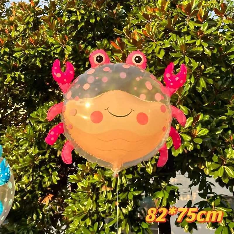 Balon în formă de crab – drăguț design desen animat, dublu strat, 22 inch, decor pentru ziua de naștere a copiilor