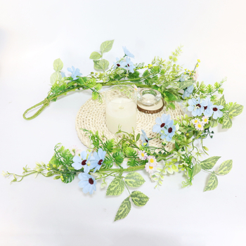 Arc de nuntă 110 cm, liane lungi de flori artificiale, roz, decor romantic pentru evenimente