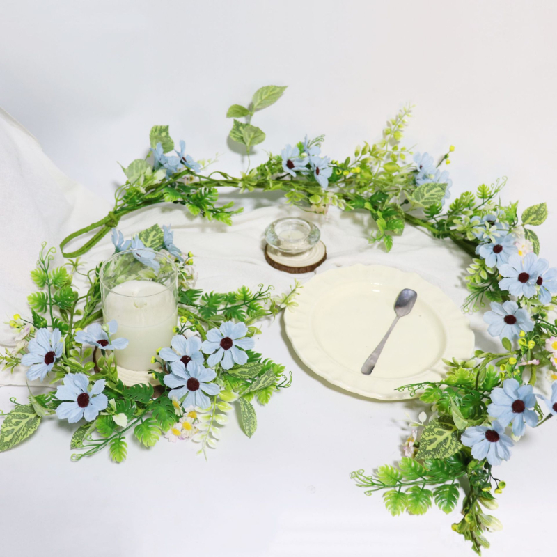Arc de nuntă 110 cm, liane lungi de flori artificiale, roz, decor romantic pentru evenimente