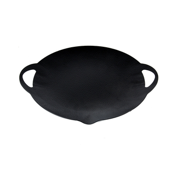 Tigaie-grill din fontă pentru camping și barbecue coreean, compatibilă cu plita cu inducție de uz casnic și aragaz portabil, pentru exterior, cu suport.
