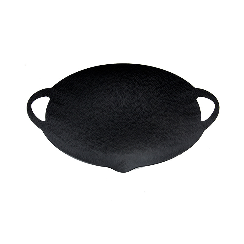 Tigaie-grill din fontă pentru camping și barbecue coreean, compatibilă cu plita cu inducție de uz casnic și aragaz portabil, pentru exterior, cu suport.