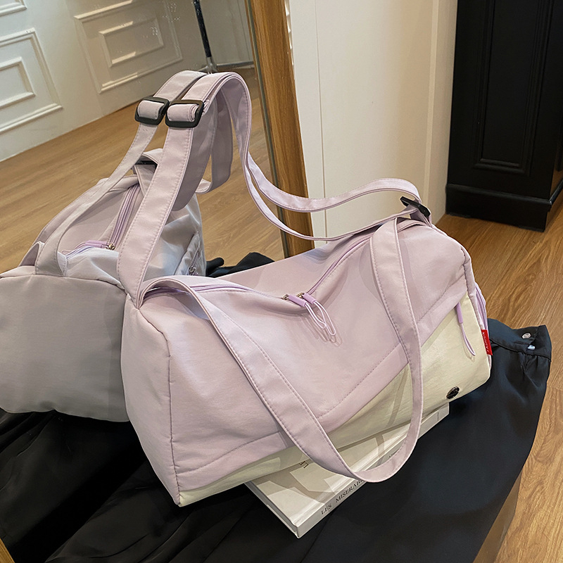 Unisex torba za fitness s odjeljkom za mokro i suho te prostorom za plivačku opremu, velika kapaciteta, ručna torba za putovanja, dizajn u kontrastnim bojama