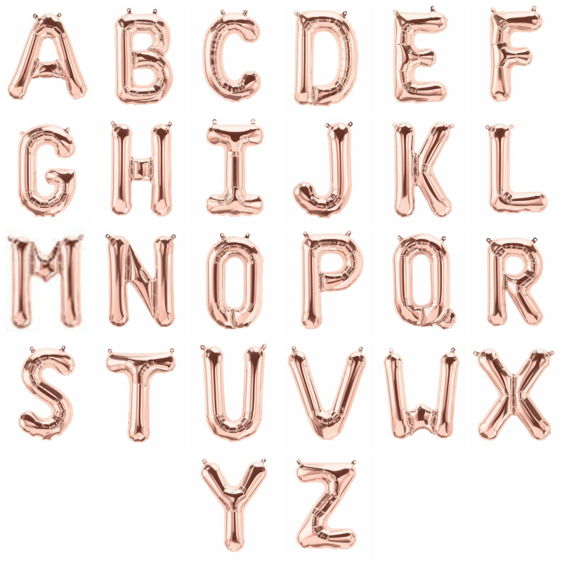 Set de baloane cu litere pentru zi de naștere, 16 inch, gradient de culoare – baloane din folie de aluminiu pentru decor