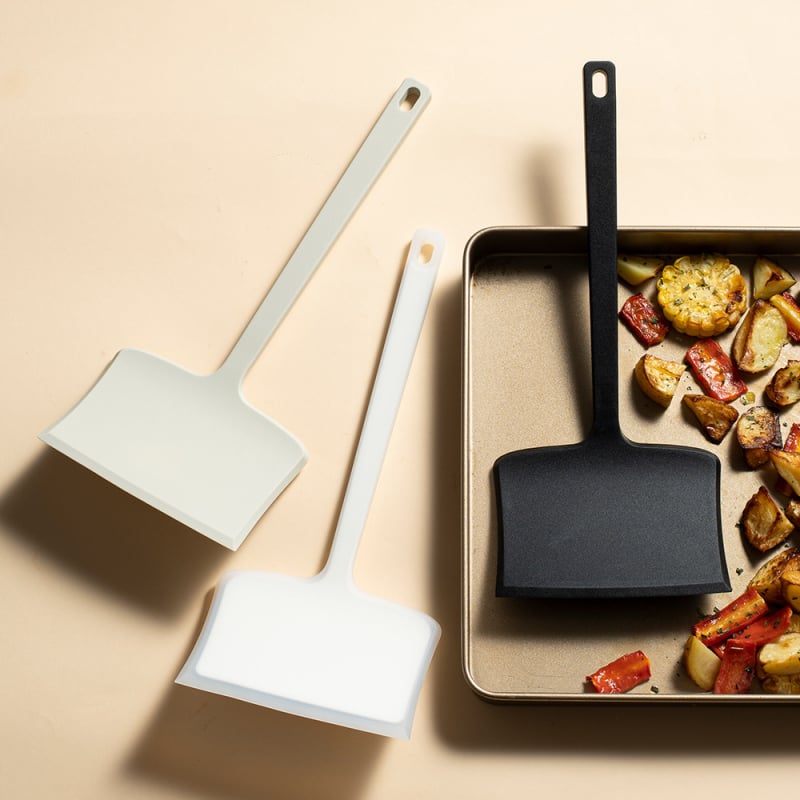 Spatulă din silicon lată pentru tigăi antiaderente, spatulă Tamagoyaki, bucătărie din silicon