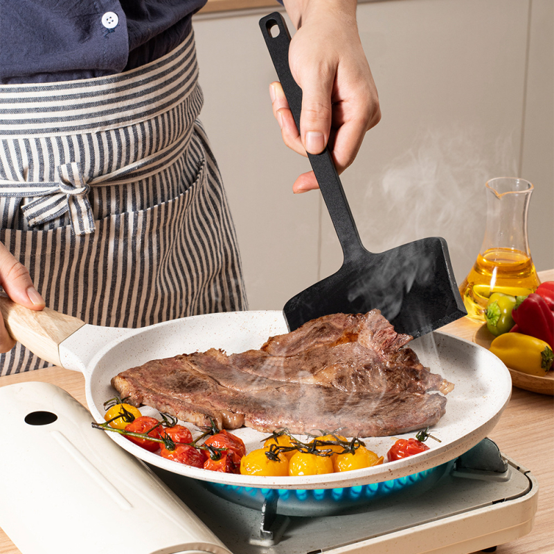 Spatulă din silicon lată pentru tigăi antiaderente, spatulă Tamagoyaki, bucătărie din silicon
