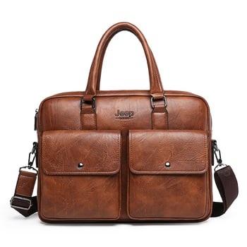 Geantă de umăr pentru bărbați, stil casual-business, laptop de 14 inch, impermeabilă și durabilă