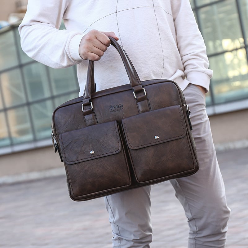 Geantă de umăr pentru bărbați, stil casual-business, laptop de 14 inch, impermeabilă și durabilă