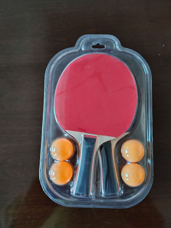 Trening set s dvije rekete i četiri lopte za početnike i učenike – rekete za stolni tenis, vanjske vodoravne verzije (P006)