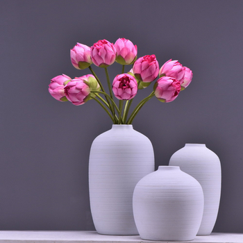 Lan Jin floare de lotus artificială din mătase – 72 cm, decor de interior de înaltă calitate pentru living, stil Zen