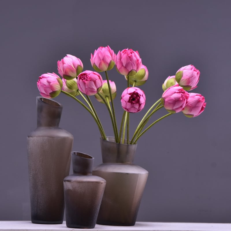 Lan Jin floare de lotus artificială din mătase – 72 cm, decor de interior de înaltă calitate pentru living, stil Zen