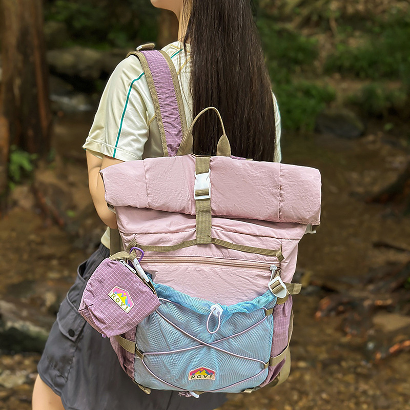 Retro ruksak u japanskom stilu, unisex, kapacitet 20–35 L za planinarenje i otvorena putovanja, najlon, kompatibilan s 15-inčnim prijenosnim računalom