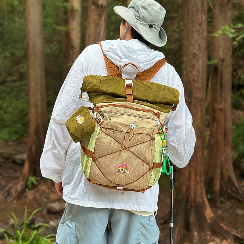 Retro ruksak u japanskom stilu, unisex, kapacitet 20–35 L za planinarenje i otvorena putovanja, najlon, kompatibilan s 15-inčnim prijenosnim računalom