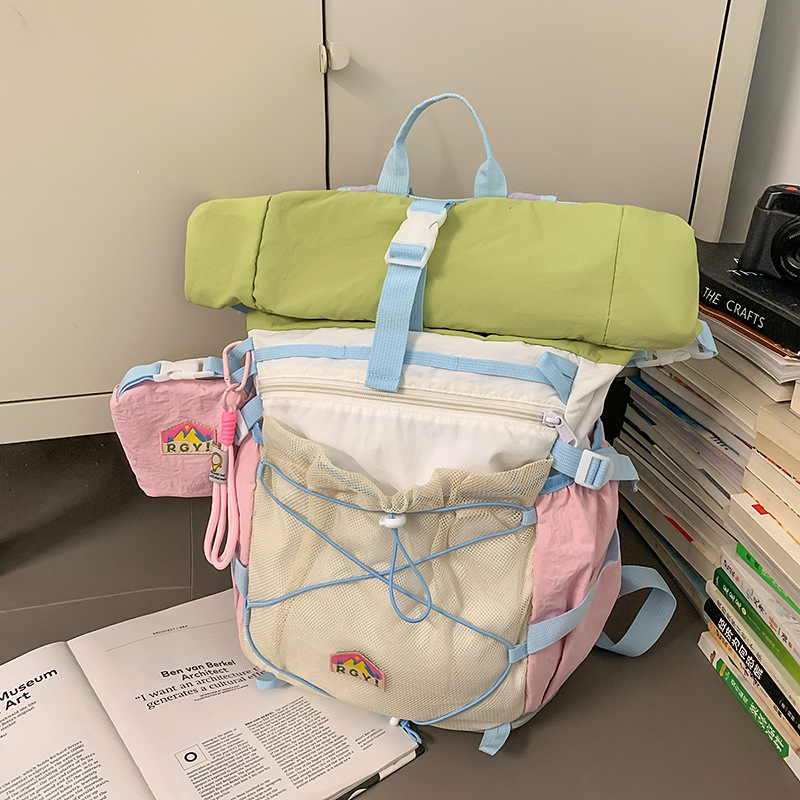 Retro ruksak u japanskom stilu, unisex, kapacitet 20–35 L za planinarenje i otvorena putovanja, najlon, kompatibilan s 15-inčnim prijenosnim računalom