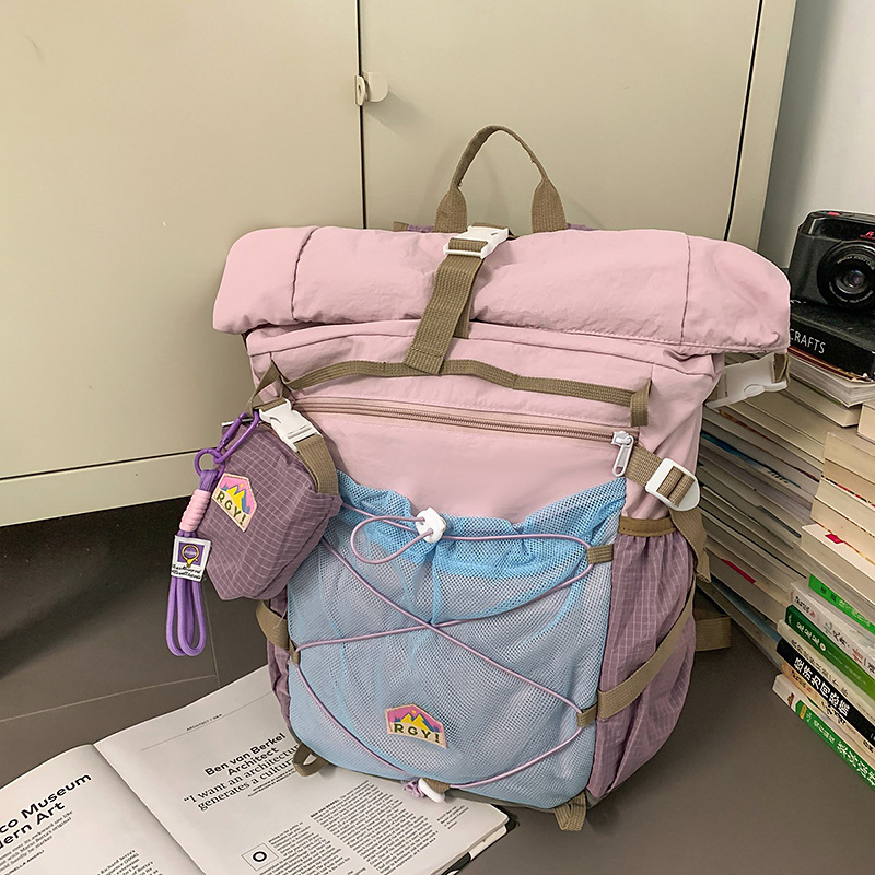 Retro ruksak u japanskom stilu, unisex, kapacitet 20–35 L za planinarenje i otvorena putovanja, najlon, kompatibilan s 15-inčnim prijenosnim računalom