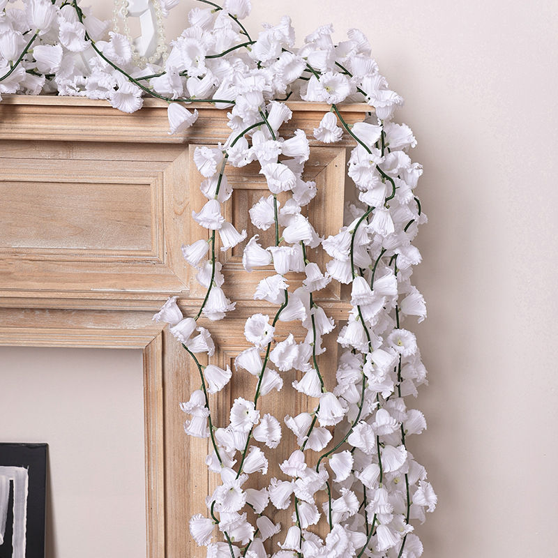 Flori artificiale glicină și viță-de-vie, plante verzi, decor de tavan din plastic