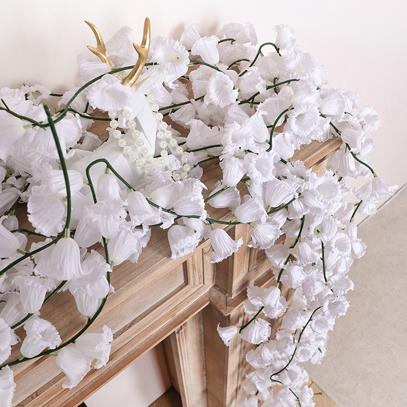 Flori artificiale glicină și viță-de-vie, plante verzi, decor de tavan din plastic