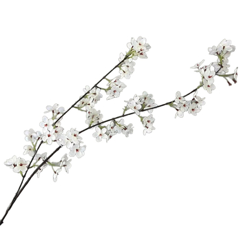 Floare artificială de pere cu două ramuri, decor Zen, ramură lungă de floare de cireș și ramură de floare de piersic pentru decorul salii de nuntă