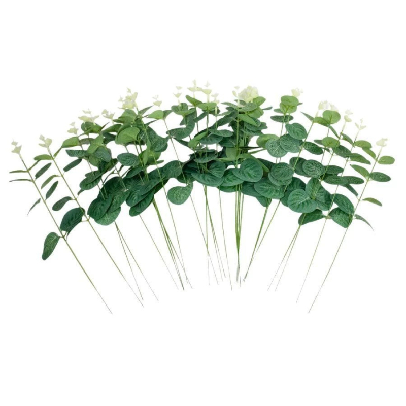 Buchet artificial cu eucalipt de șapte ramuri pentru decor interior