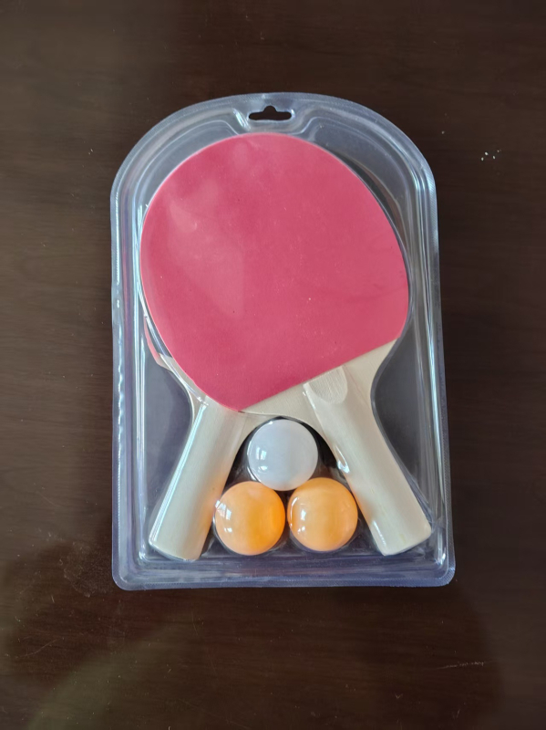 Trening set s dvije rekete i tri lopte za početnike i učenike – reketa za stolni tenis, za vanjsku upotrebu, horizontalni stil, model P001