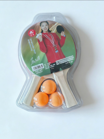 Set za trening s dvije rekete i tri lopte za početnike i učenike, stolni tenis, vodoravna reketa, kod P008