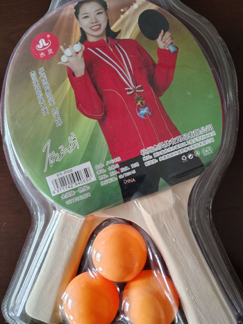 Set za trening s dvije rekete i tri lopte za početnike i učenike, stolni tenis, vodoravna reketa, kod P008