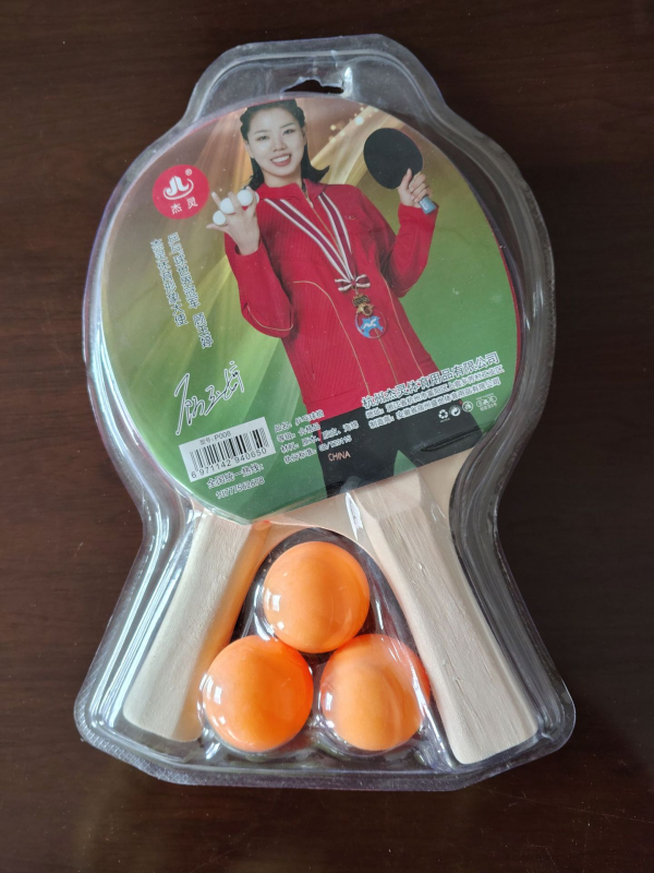 Set za trening s dvije rekete i tri lopte za početnike i učenike, stolni tenis, vodoravna reketa, kod P008