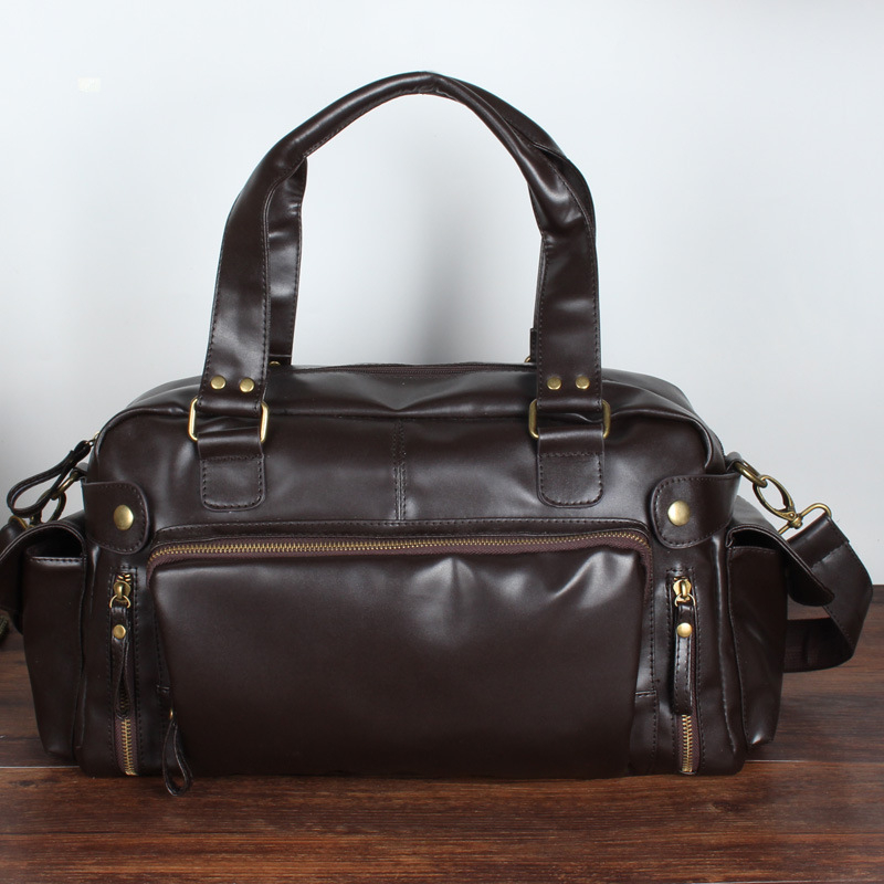 Geantă de bărbați din PU, stil coreean, geantă mare casual crossbody pentru călătorii