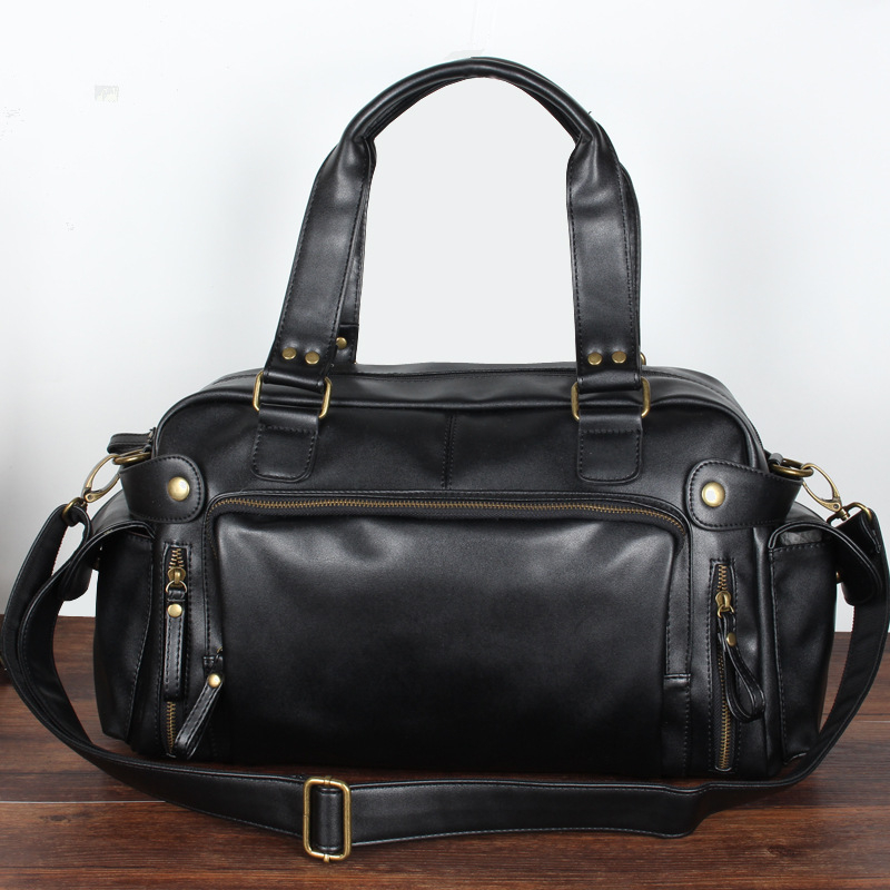 Geantă de bărbați din PU, stil coreean, geantă mare casual crossbody pentru călătorii