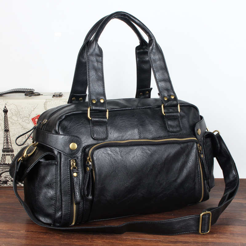 Geantă de bărbați din PU, stil coreean, geantă mare casual crossbody pentru călătorii