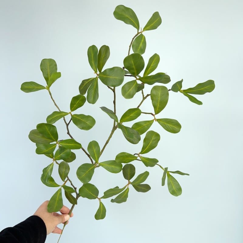 Buchet realist imprimat 3D cu frunze de măslin pentru decorul sufrageriei, aranjament cu un singur ram