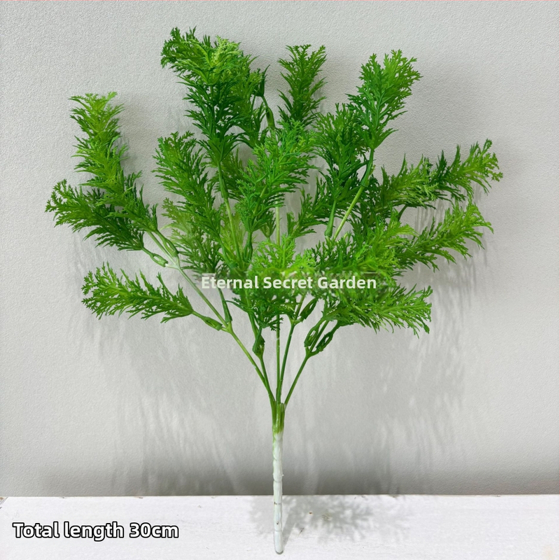 Ramuri artificiale de plante verzi pentru aranjamente florale, buchete de pin, materiale de bază pentru frunze, plante în stil pădure