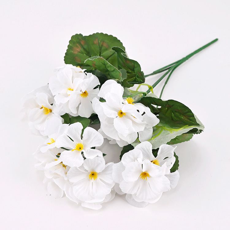 Buchet de flori artificiale begonia și geranium din mătase pentru decor interior