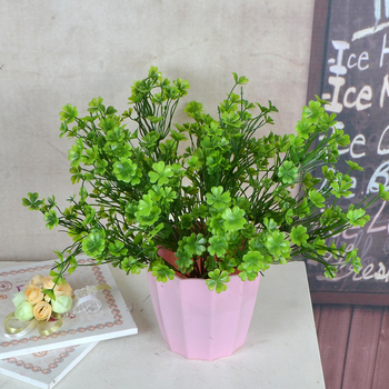 Buchet de plante artificiale cu trifoi cu șapte foi pentru grădiniță și decor comercial