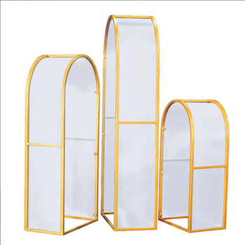 Arc PVC alb cu flori de mătase pentru decor de nuntă pe scenă și recuzită pentru vitrină