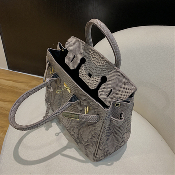 Ženska torbica od PU s uzorkom krokodila i platinskim završetkom, na ramenu ili crossbody, veliki kapacitet