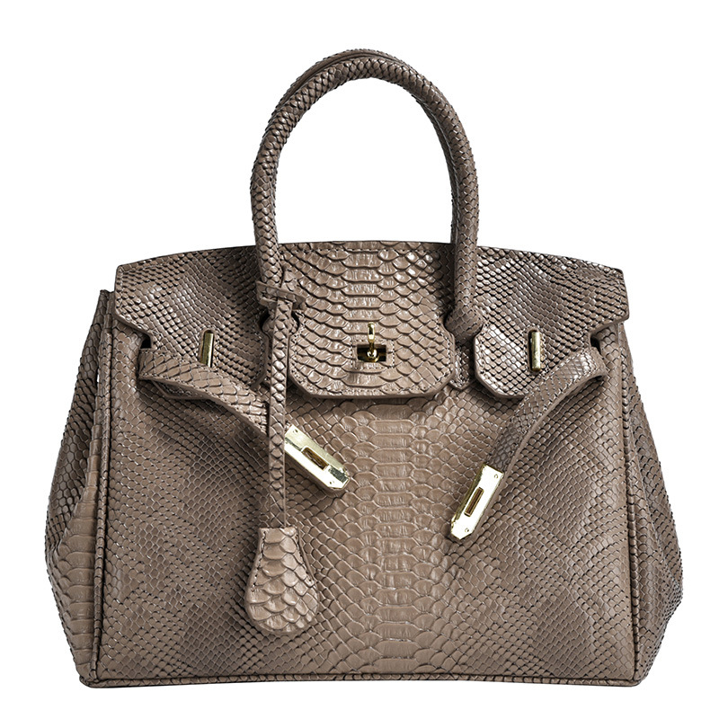 Ženska torbica od PU s uzorkom krokodila i platinskim završetkom, na ramenu ili crossbody, veliki kapacitet