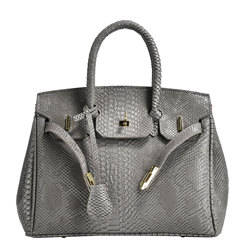 Ženska torbica od PU s uzorkom krokodila i platinskim završetkom, na ramenu ili crossbody, veliki kapacitet