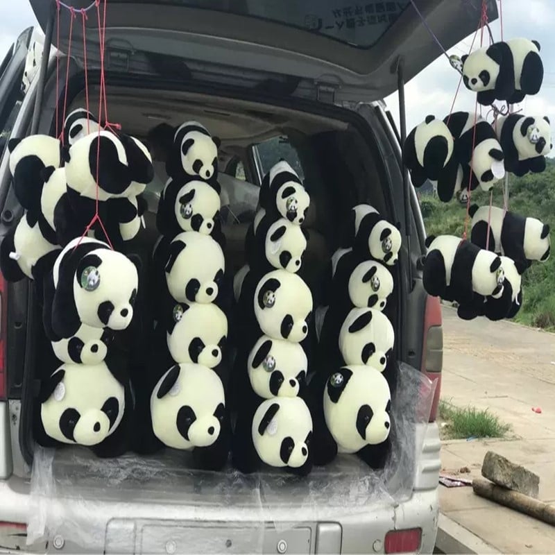 Slatka pliš panda figura – realistična ležeća panda pliš, jastuk s mogućnošću logotipa