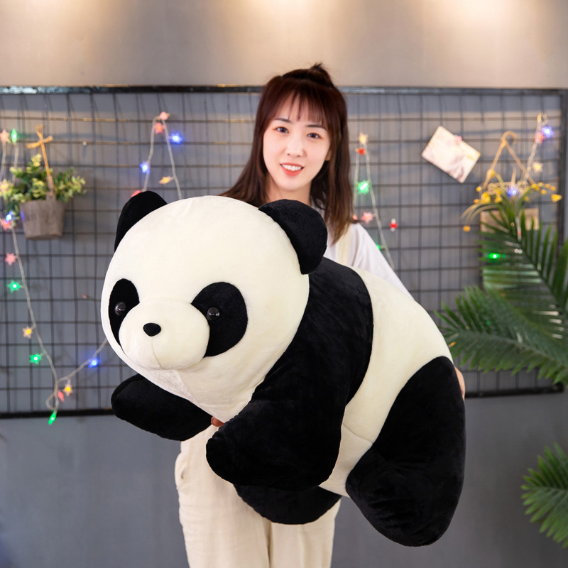 Slatka pliš panda figura – realistična ležeća panda pliš, jastuk s mogućnošću logotipa
