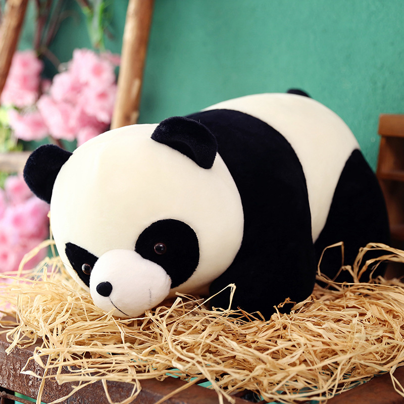 Slatka pliš panda figura – realistična ležeća panda pliš, jastuk s mogućnošću logotipa
