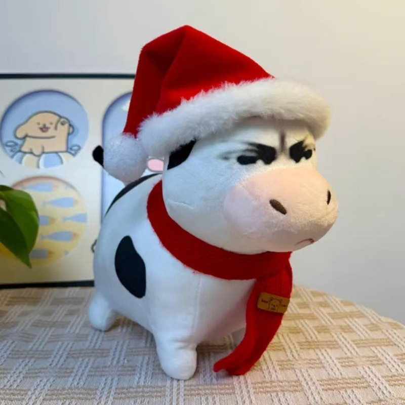 Plišana igračka: krava s livade – smiješan jastuk s emoji, kreativni plišani lik