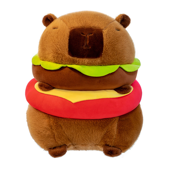 Capybara plišanka s motivom hamburgera, slatka i kreativna lutkica u obliku jastuka za djecu, rođendanski poklon djevojčicama